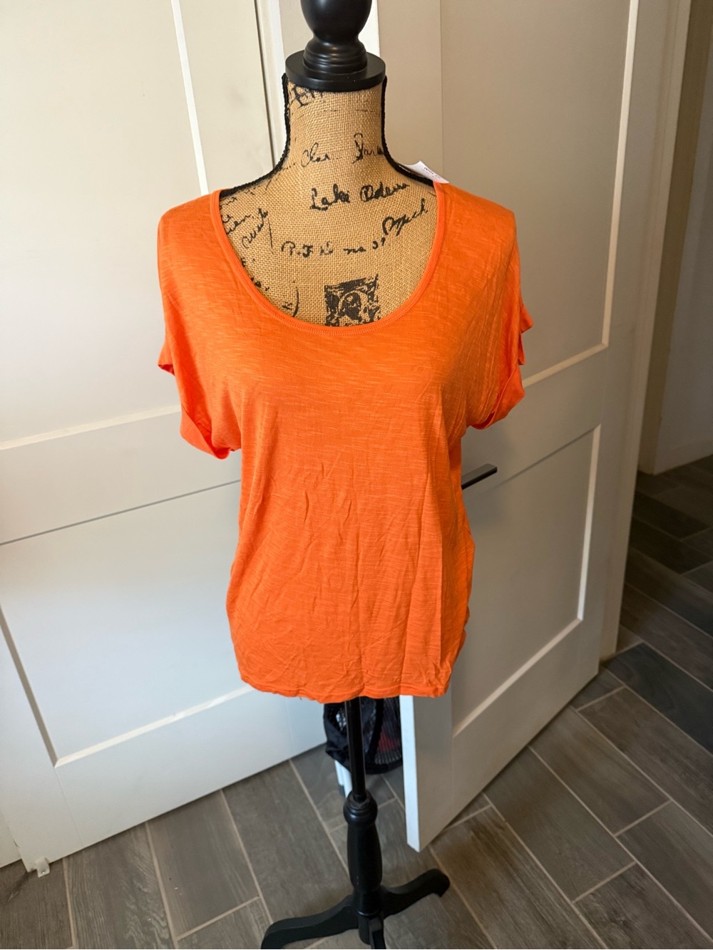 Dorothy Perkins Bright Orange Short Sleeve Scoop Neck Women's Top